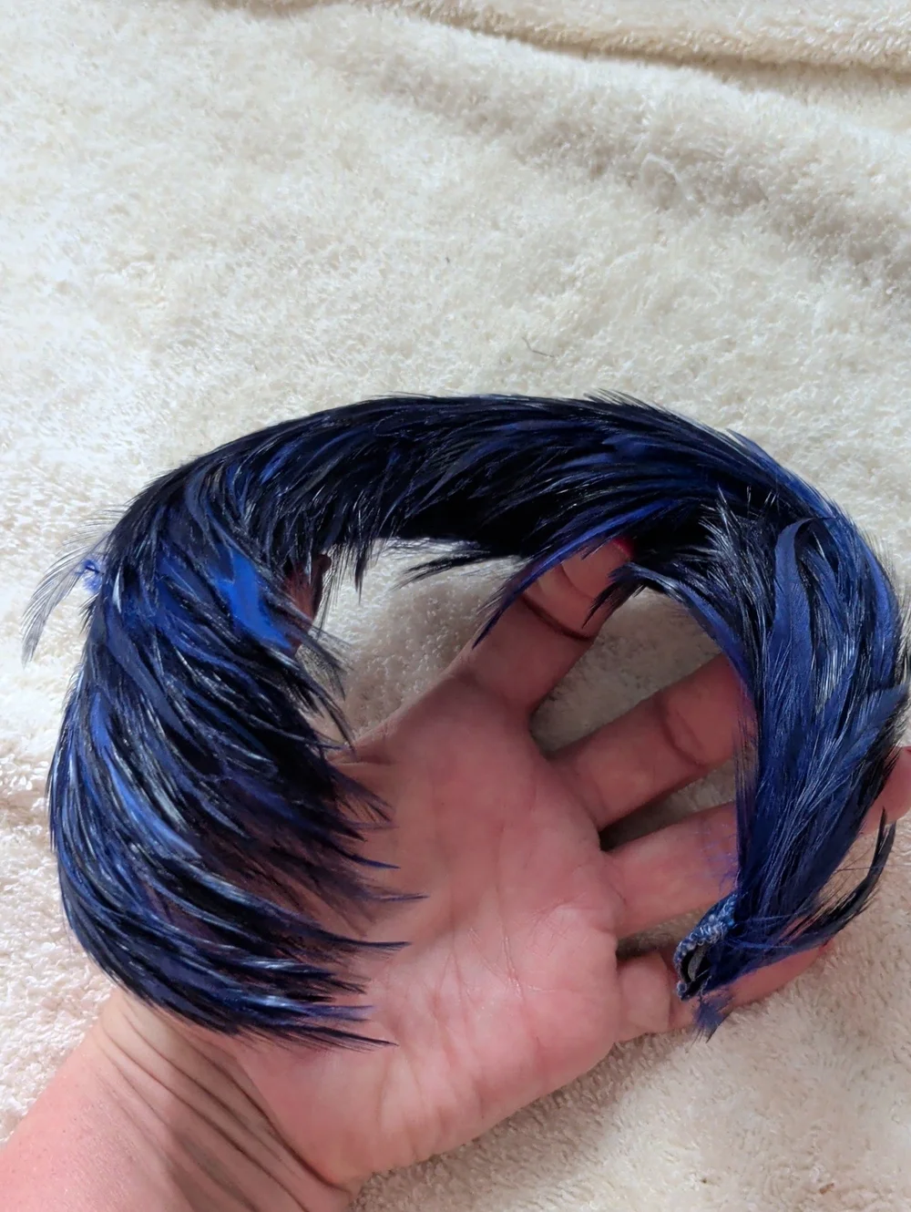 Dark Navy Feather Hair Headband